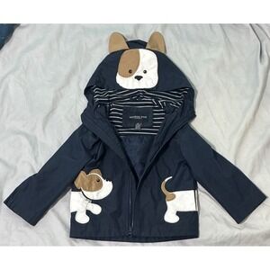 London Fog 3T Navy Dog Rain Coat Jacket Hooded Unisex Baby Toddler